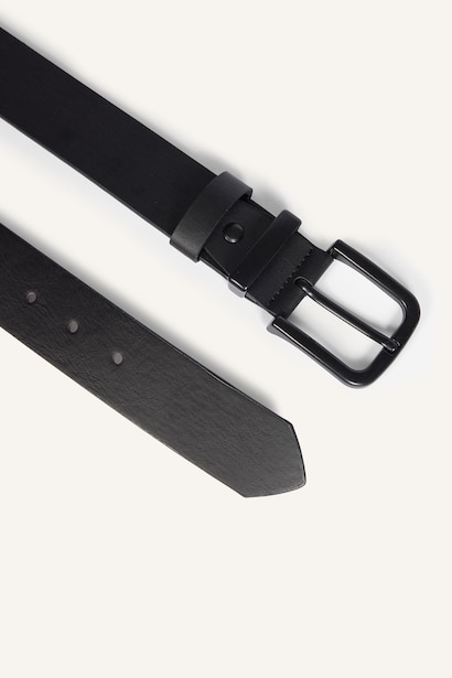 Boy Matte Rectangular Buckle Faux Leather Casual Belt