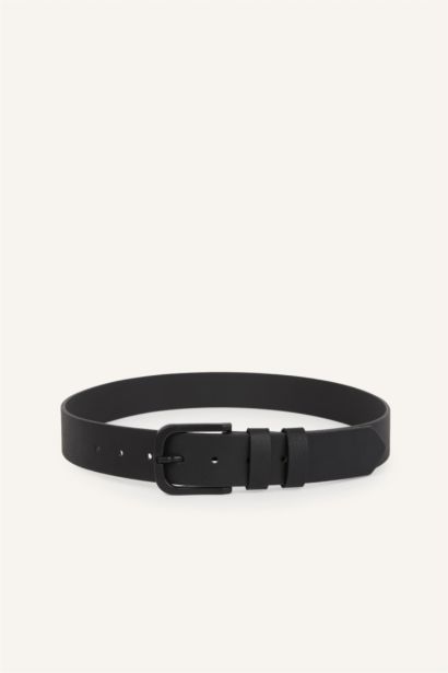 Man Rectangle Clasp Faux Leather