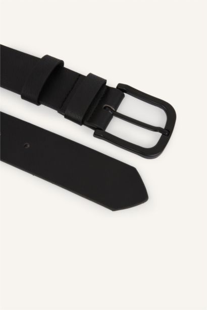 Man Rectangle Clasp Faux Leather