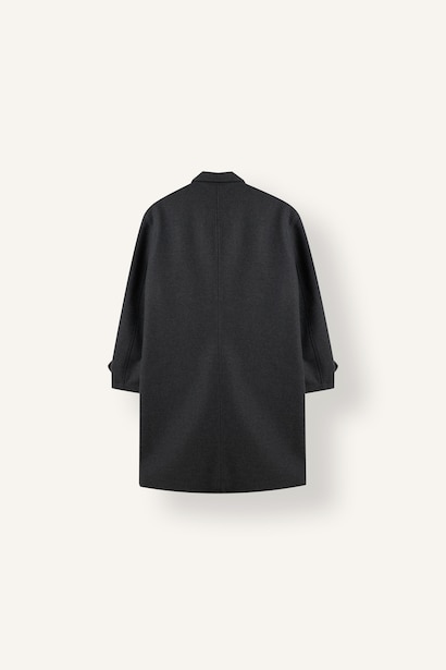 Regular Fit Buttoned Wool Blend Coat