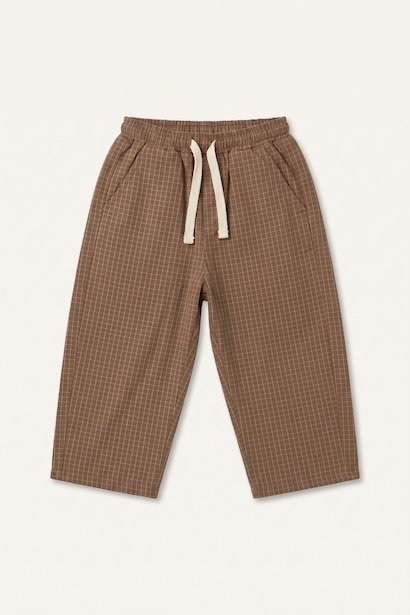 Baggy Fit Düz Paça Kareli Pantolon Erkek Bebek