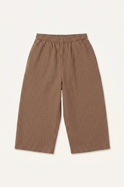 Baggy Fit Düz Paça Kareli Pantolon Erkek Bebek