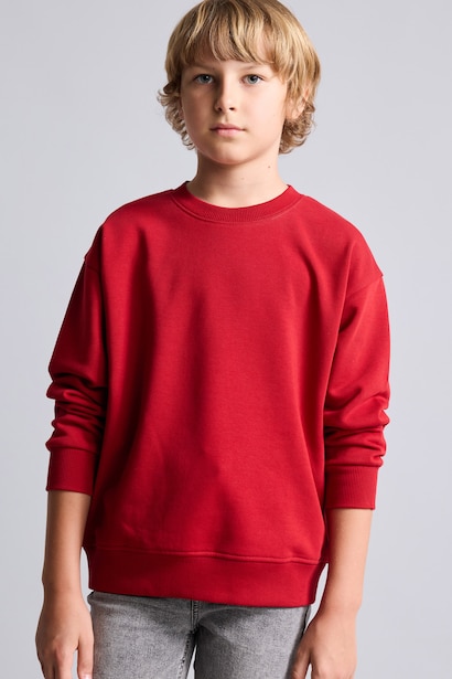 Bisiklet Yaka Basic Sweatshirt Erkek Çocuk