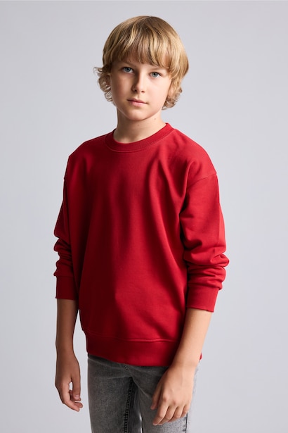 Bisiklet Yaka Basic Sweatshirt Erkek Çocuk
