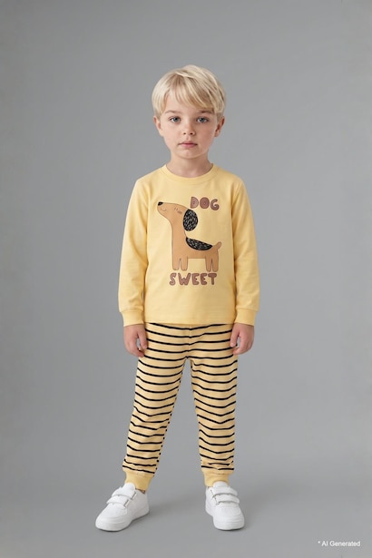 2 piece Regular Fit Knitted Pyjamas