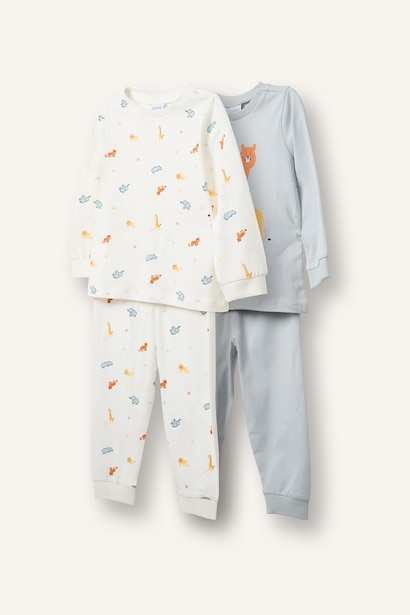 4'lü Pijama Takım Desenli Erkek Bebek