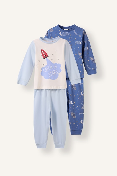 4'lü Pijama Takım Desenli Erkek Bebek