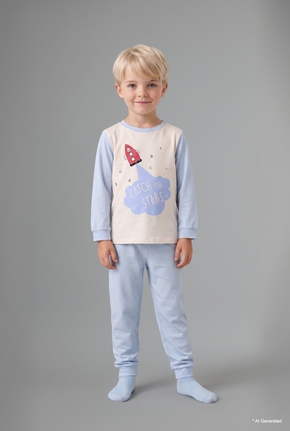 2 piece Regular Fit Knitted Pyjamas