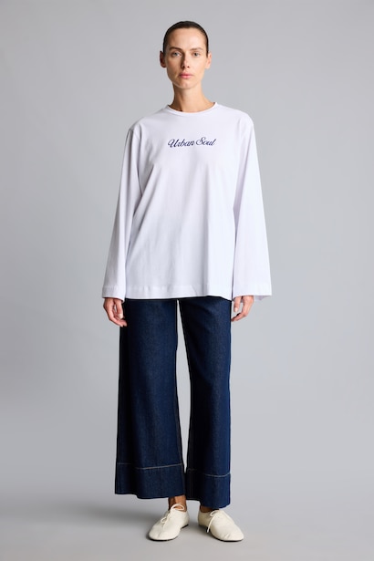 %100 Pamuk Relaxed Fit Baskılı Tişört