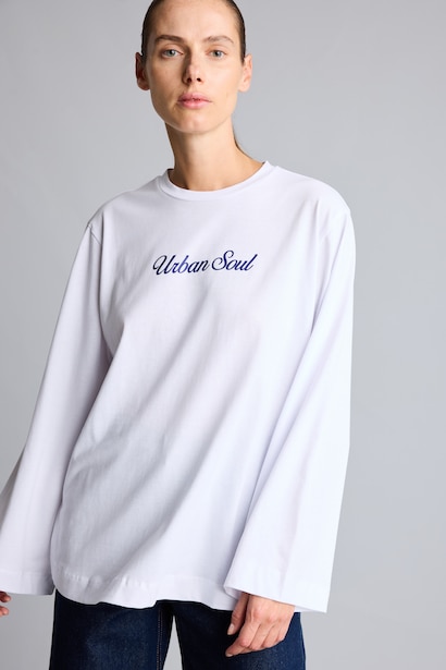 %100 Pamuk Relaxed Fit Baskılı Tişört