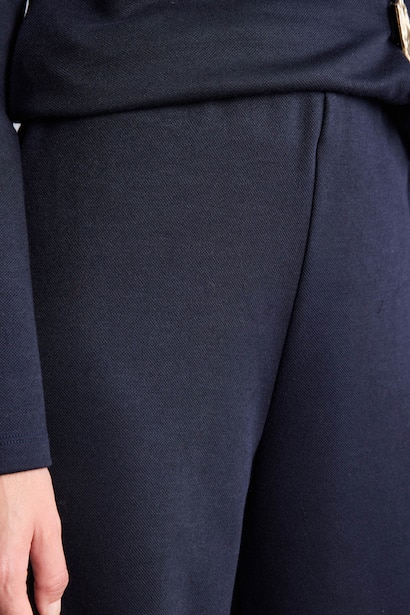 Wide Leg Pique Trousers