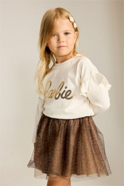 Baby Girl Tulle Regular Fit Animal Print Skirt