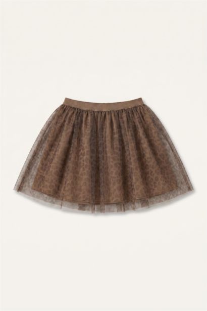 Baby Girl Tulle Regular Fit Animal Print Skirt