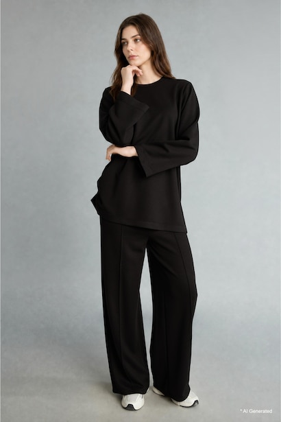 Pantalon à jambes larges
