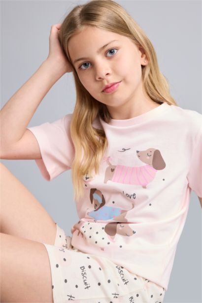 Regular Fit Baskılı 2'Li Pijama Takım Kız Çocuk