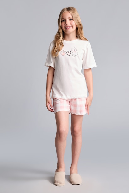 Regular Fit 2'Li Pijama Takımı Kız Çocuk