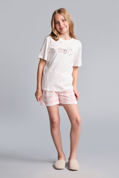 Regular Fit 2'Li Pijama Takımı Kız Çocuk