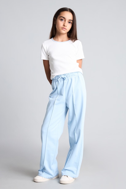 Pamuklu Wide Leg Eşofman Altı Kız Çocuk