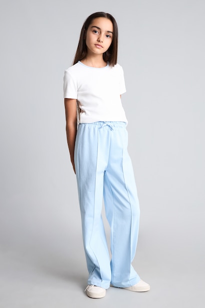 Pamuklu Wide Leg Eşofman Altı Kız Çocuk