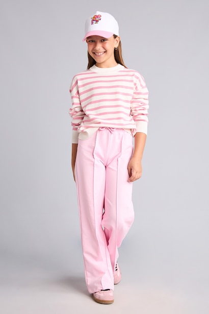 Girl Pink Wide Leg Trousers