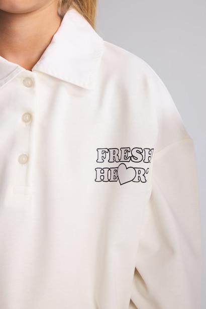 Baskılı Uzun Kollu Polo Tişört