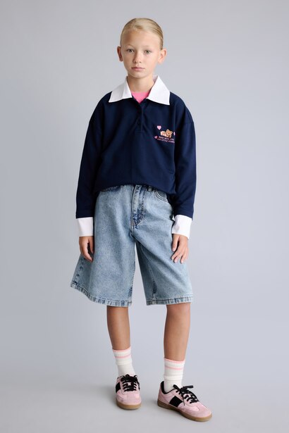 Girl Printed Thick Fabric Polo T-Shirt