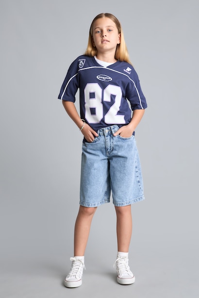 Girl Regular Fit 100% Cotton Slogan Print Short Sleeve Polo T-Shirt