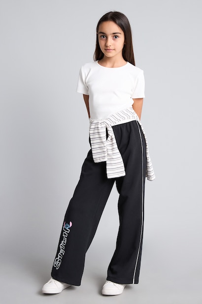 Girl Wide Leg Lilo & Stitch Disney Licensed Trousers