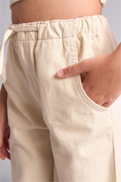 Wide Leg Gabardine Trousers