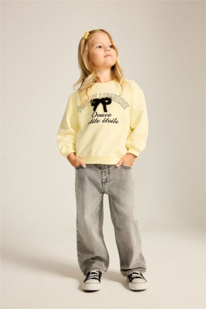 Wide Leg Printed Jeans