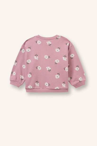 Regular Fit Flower Crew Neck Sweatshirt