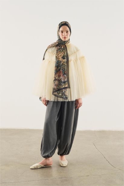 Fresh Scarfs X DeFacto Night Bloom Viscose Scarf