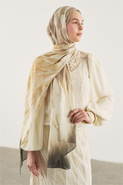 Fresh Scarfs X DeFacto Earthy Batik Keten Karışımlı Şal