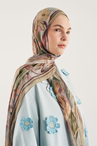 Fresh Scarfs X DeFacto Impressionist Floral Viscose Scarf