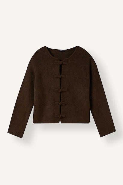Regular Fit Fiyonklu Basic Hırka