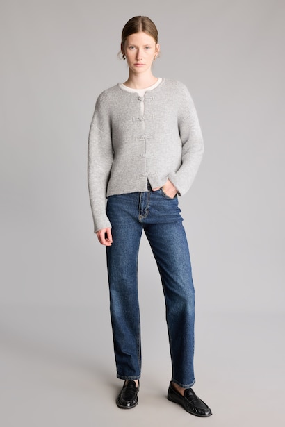 Regular Fit Fiyonklu Basic Hırka