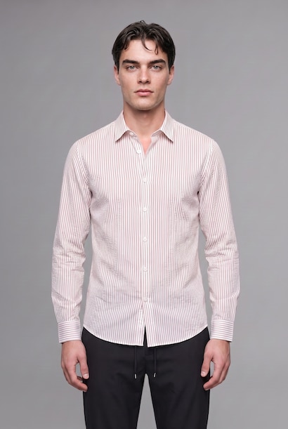 Modern Fit Cotton Long Sleeve Shirt