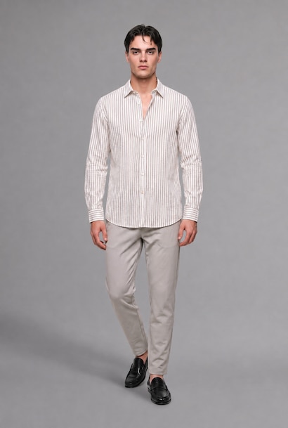 Modern Fit Cotton Long Sleeve Shirt