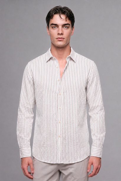 Modern Fit Cotton Long Sleeve Shirt