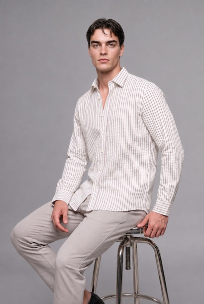 Modern Fit Cotton Long Sleeve Shirt