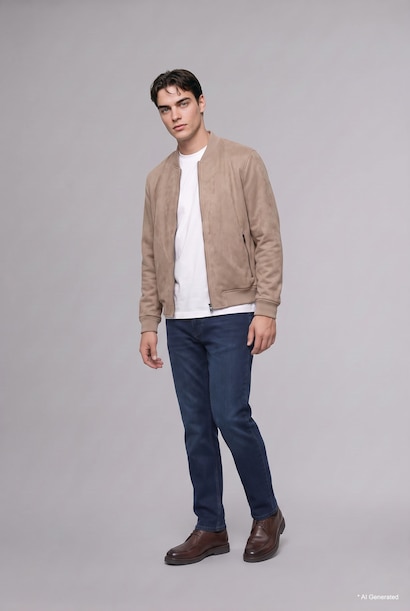 Zipper Bomber Collar Puffer Jacket