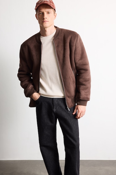 Zipper Bomber Collar Puffer Jacket