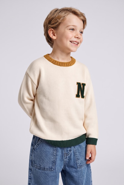 Baby Boy Oversize Fit Embroidered Pullover