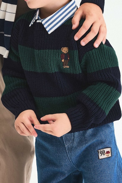 Oversize Ayıcıklı Kazak Erkek Bebek
