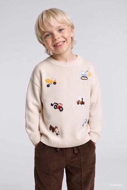Baby Boy Oversize Fit Embroidered Pullover