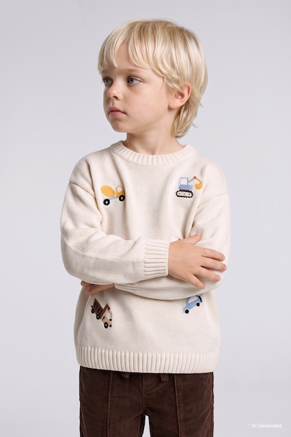 Baby Boy Oversize Fit Embroidered Pullover
