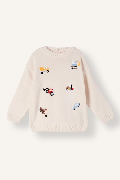 Baby Boy Oversize Fit Embroidered Pullover