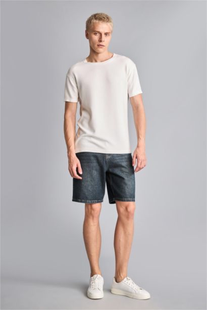 Straıght Fit Jean Bermuda Şort