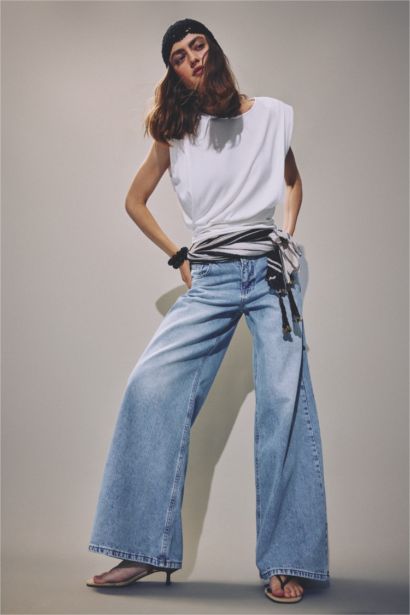 Wide Leg High Waist Trousers