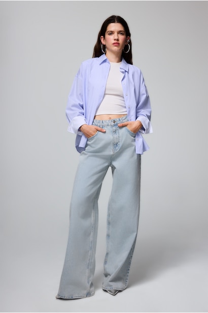 Wide Leg High Waist Trousers